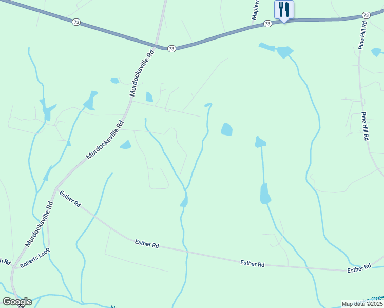 map of restaurants, bars, coffee shops, grocery stores, and more near Bluebird Trail in Moore County
