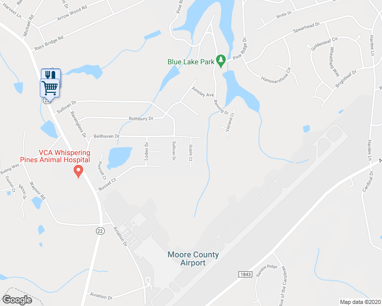 map of restaurants, bars, coffee shops, grocery stores, and more near Dublin Court in Carthage