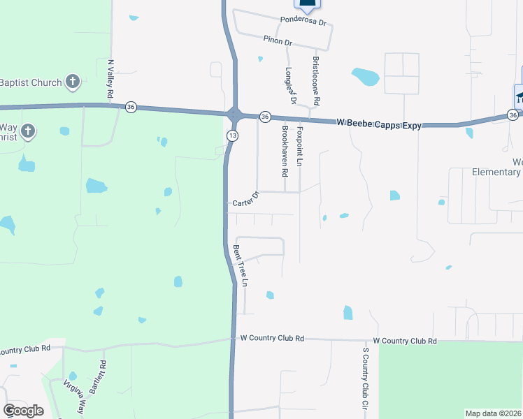 map of restaurants, bars, coffee shops, grocery stores, and more near 3220 Stone Henge Drive in Searcy