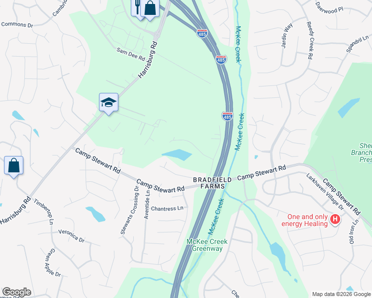 map of restaurants, bars, coffee shops, grocery stores, and more near 10229 Windtree Lane in Charlotte