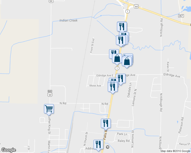 map of restaurants, bars, coffee shops, grocery stores, and more near 1798 Hart in Wynne