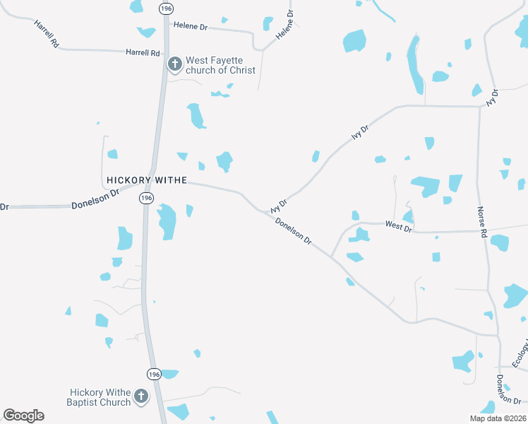 map of restaurants, bars, coffee shops, grocery stores, and more near 1799 Donelson Drive in Fayette County