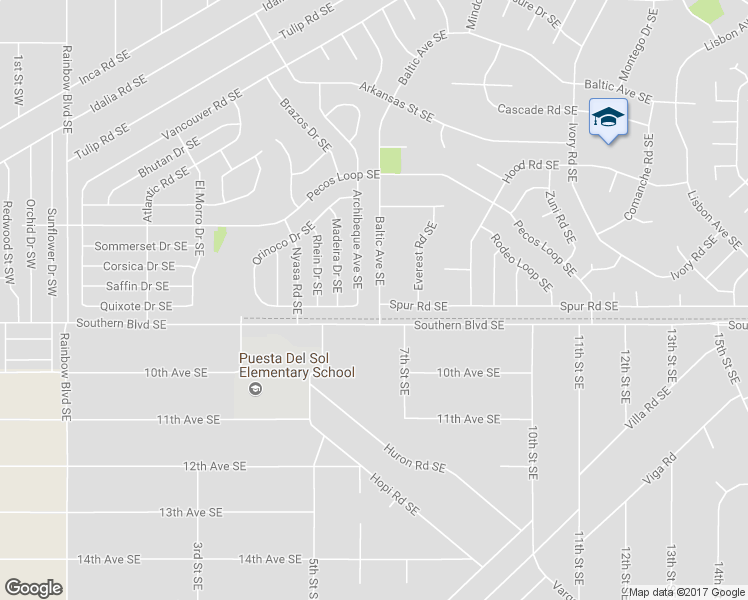 map of restaurants, bars, coffee shops, grocery stores, and more near 964 Baltic Avenue Southeast in Rio Rancho