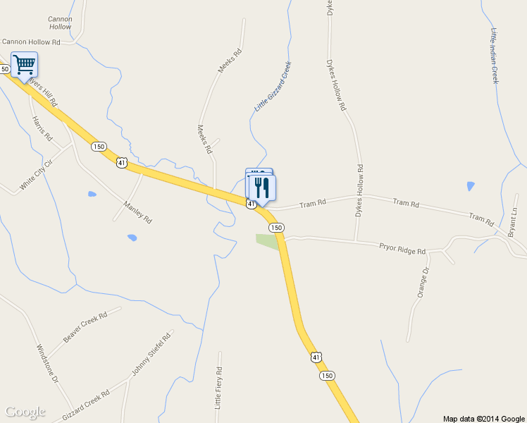map of restaurants, bars, coffee shops, grocery stores, and more near Highway 41 in Pembroke