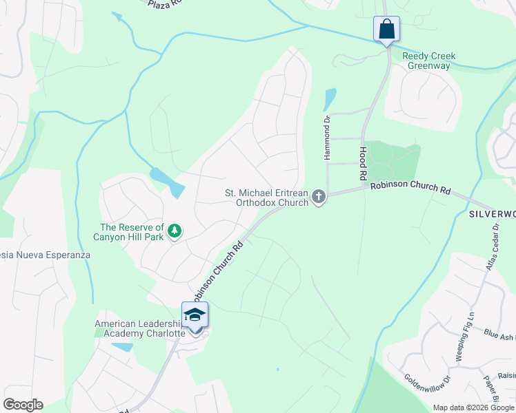 map of restaurants, bars, coffee shops, grocery stores, and more near 4122 Munson Drive in Charlotte