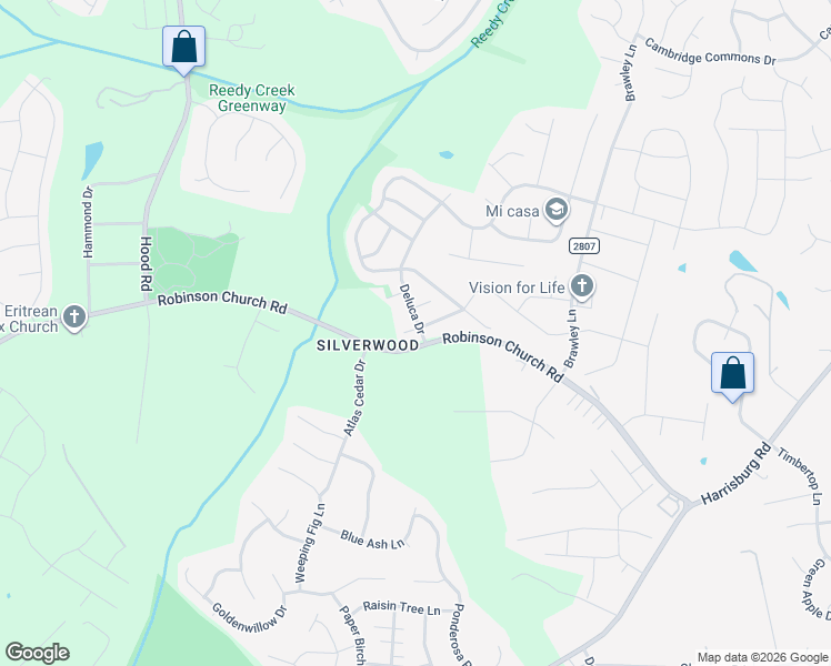 map of restaurants, bars, coffee shops, grocery stores, and more near 9316 Hamel St in Charlotte