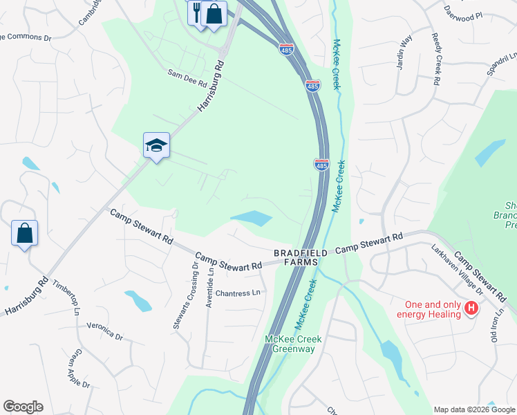 map of restaurants, bars, coffee shops, grocery stores, and more near 10229 Windtree Lane in Charlotte