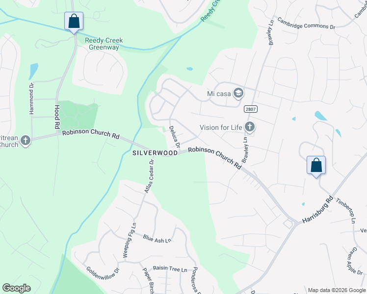 map of restaurants, bars, coffee shops, grocery stores, and more near 9316 Hamel Street in Charlotte