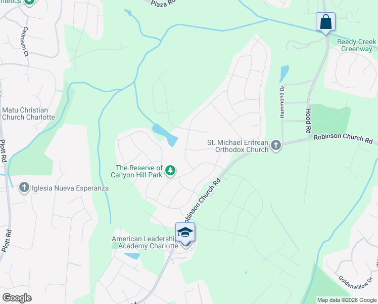 map of restaurants, bars, coffee shops, grocery stores, and more near 5029 Upton Place in Charlotte