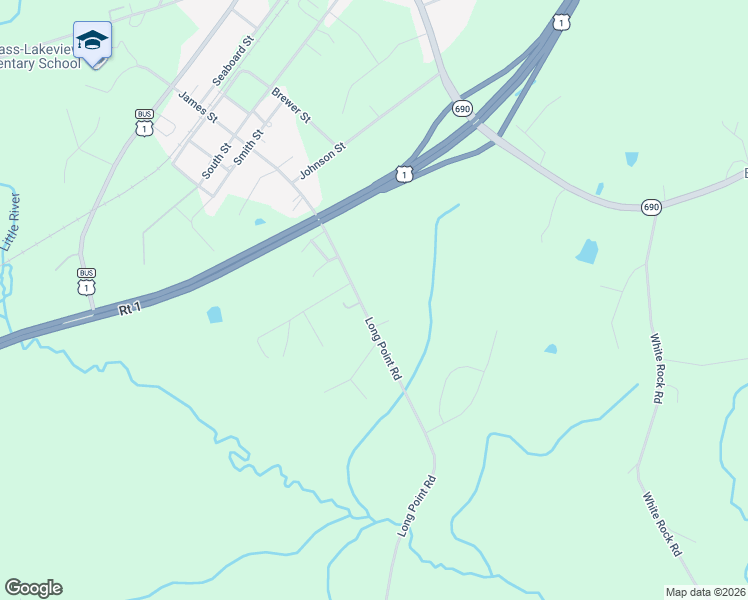 map of restaurants, bars, coffee shops, grocery stores, and more near 433 James Street in Vass