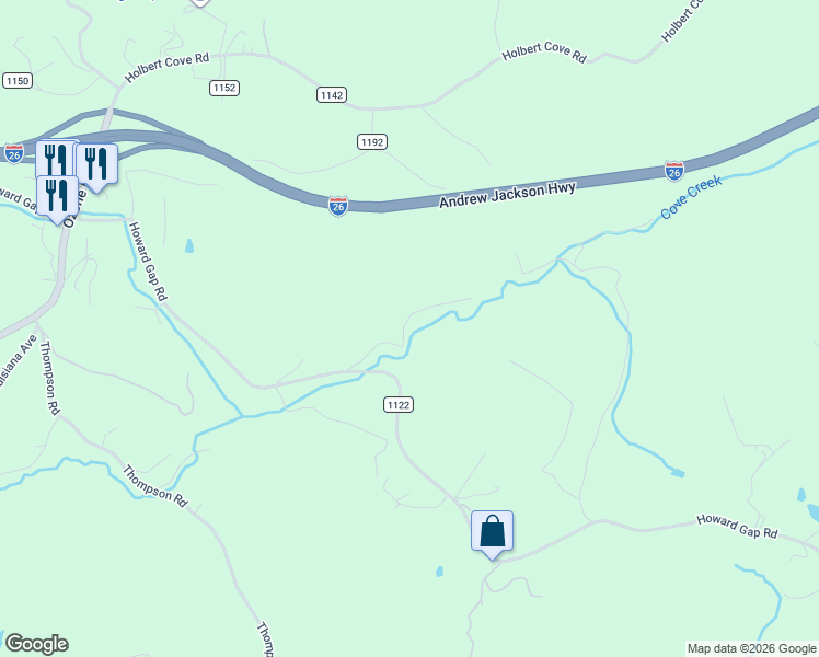 map of restaurants, bars, coffee shops, grocery stores, and more near 89 Canary Lane in Saluda