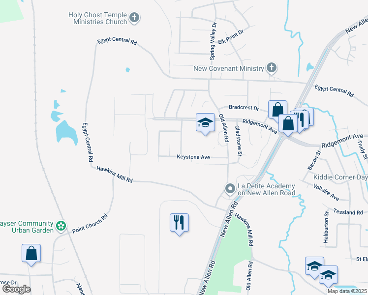 map of restaurants, bars, coffee shops, grocery stores, and more near 4276 Davidcrest Drive in Memphis