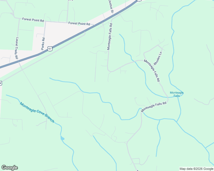 map of restaurants, bars, coffee shops, grocery stores, and more near 1249 Monteagle Falls Road in Monteagle