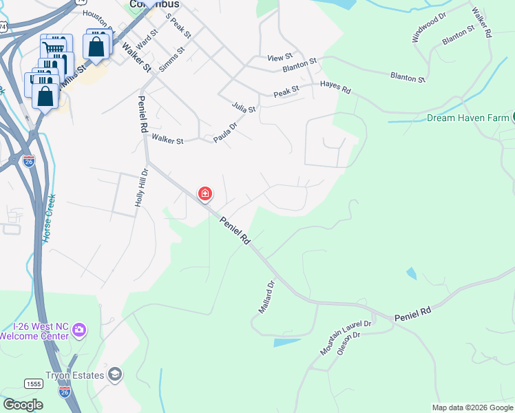 map of restaurants, bars, coffee shops, grocery stores, and more near 126 Meadowlark Lane in Columbus