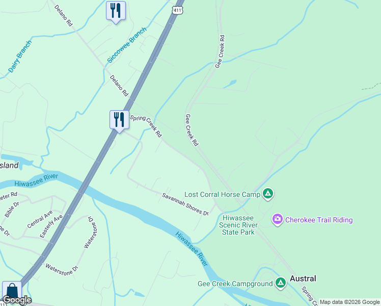 map of restaurants, bars, coffee shops, grocery stores, and more near 235 Spring Creek Road in Delano