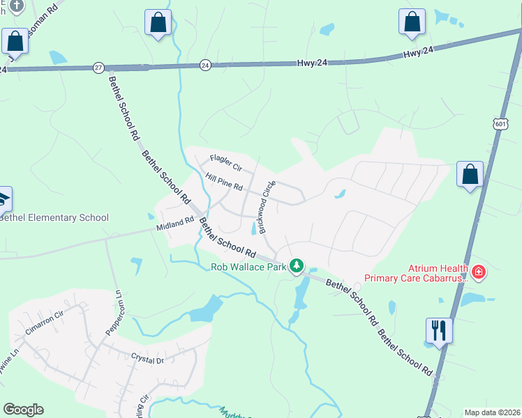 map of restaurants, bars, coffee shops, grocery stores, and more near 3328 Brickwood Circle in Midland