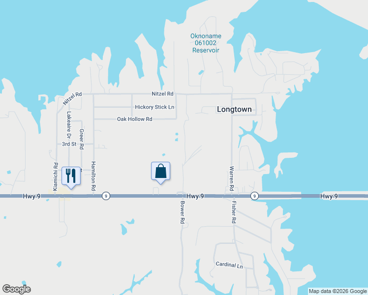 map of restaurants, bars, coffee shops, grocery stores, and more near N4213 Road in Eufaula