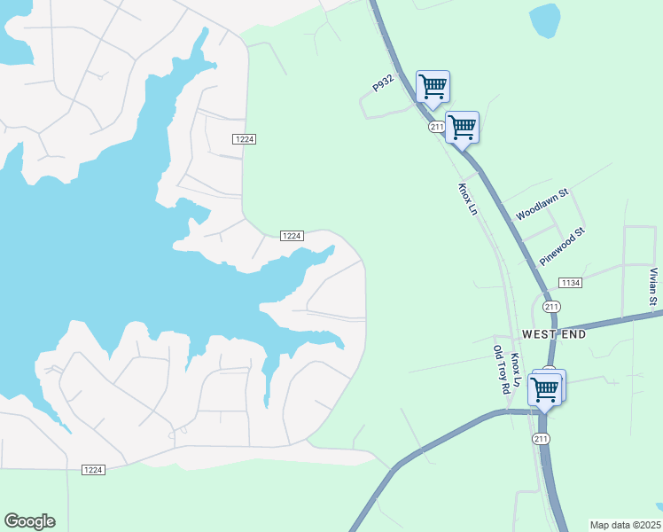 map of restaurants, bars, coffee shops, grocery stores, and more near 1360 Longleaf Drive East in Pinehurst