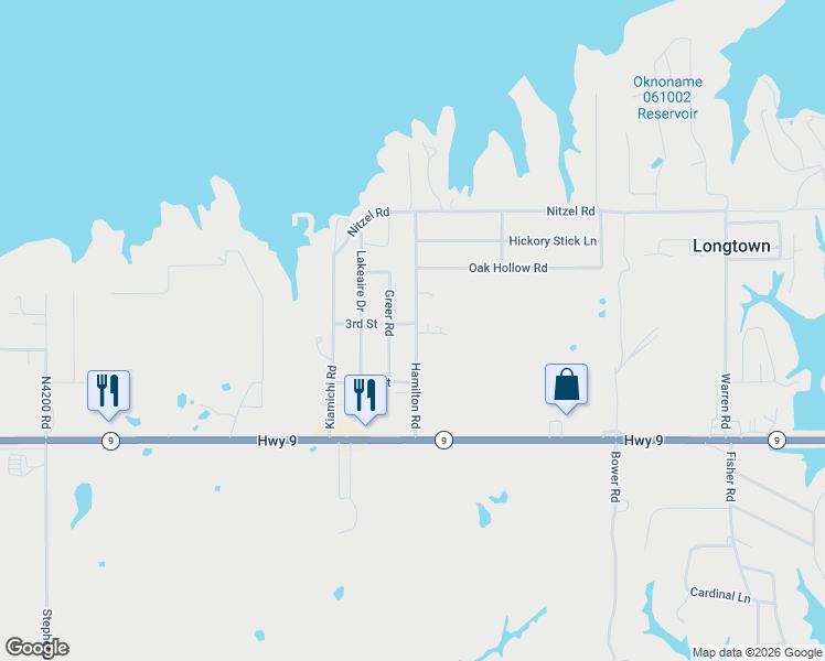 map of restaurants, bars, coffee shops, grocery stores, and more near Hamilton Rd in Eufaula
