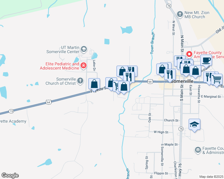 map of restaurants, bars, coffee shops, grocery stores, and more near 16210 U.S. 64 in Somerville