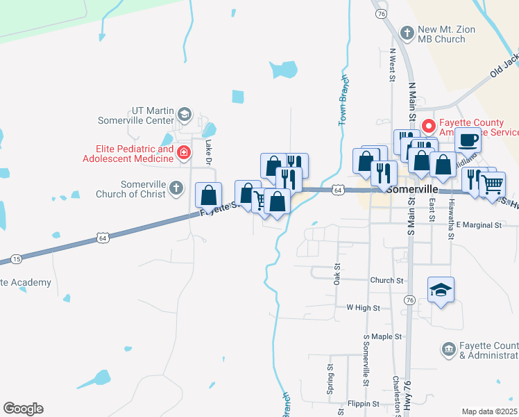 map of restaurants, bars, coffee shops, grocery stores, and more near 16210 U.S. 64 in Somerville