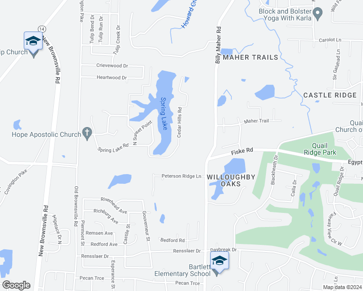 map of restaurants, bars, coffee shops, grocery stores, and more near 4274 Cedar Hills Road in Memphis