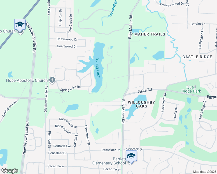 map of restaurants, bars, coffee shops, grocery stores, and more near 4268 Cedar Hills Road in Memphis