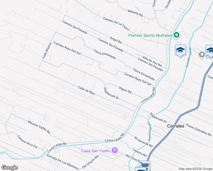 map of restaurants, bars, coffee shops, grocery stores, and more near 332 Olguin Road in Corrales
