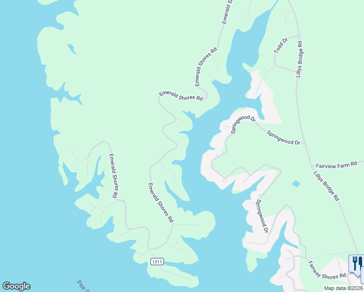 map of restaurants, bars, coffee shops, grocery stores, and more near 691 Emerald Shores Road in Mount Gilead