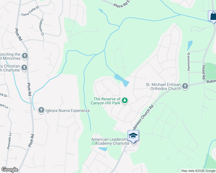 map of restaurants, bars, coffee shops, grocery stores, and more near 1514 Malden Park Drive in Charlotte