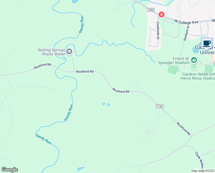 map of restaurants, bars, coffee shops, grocery stores, and more near 2511 Rockford Road in Shelby