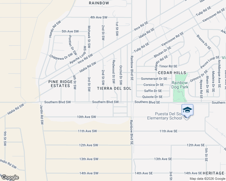 map of restaurants, bars, coffee shops, grocery stores, and more near 111 Oakwood Court Southwest in Rio Rancho