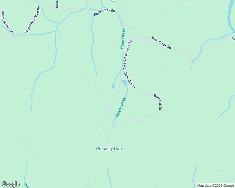 map of restaurants, bars, coffee shops, grocery stores, and more near Rose Creek Cove Road in Macon County