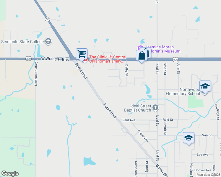 map of restaurants, bars, coffee shops, grocery stores, and more near 2104 Neva Avenue in Seminole