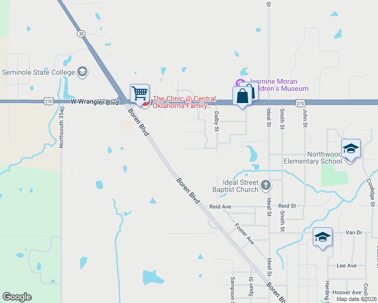map of restaurants, bars, coffee shops, grocery stores, and more near 2104 Neva Avenue in Seminole