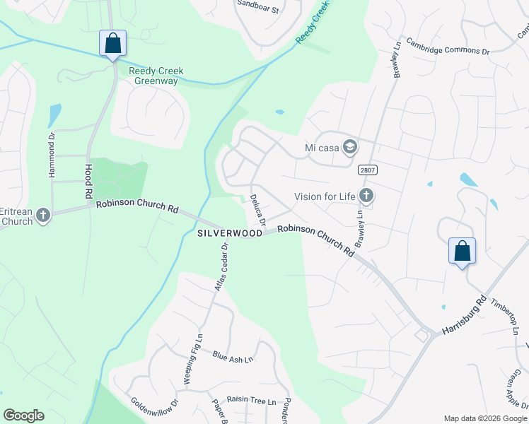 map of restaurants, bars, coffee shops, grocery stores, and more near 9316 Hamel Street in Charlotte