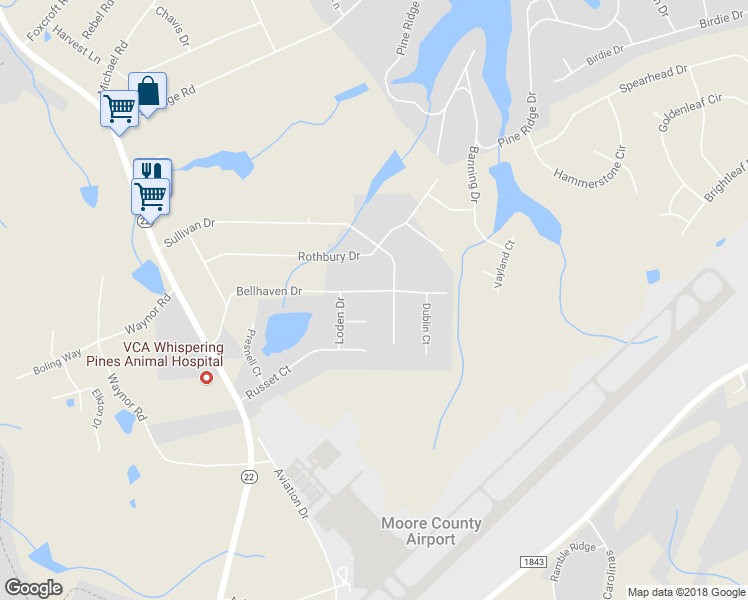 map of restaurants, bars, coffee shops, grocery stores, and more near 232 Bellhaven Drive in Carthage