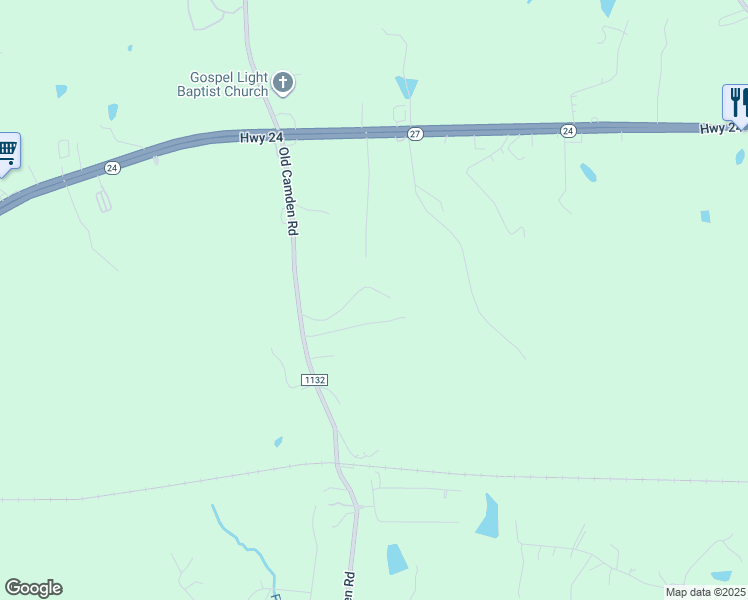 map of restaurants, bars, coffee shops, grocery stores, and more near 12701 Old Camden Road in Midland