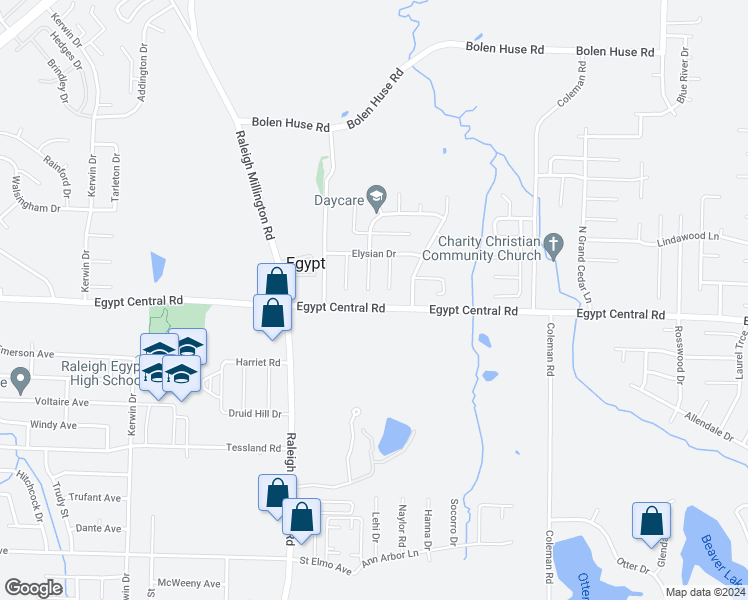 map of restaurants, bars, coffee shops, grocery stores, and more near 4314 Appian Cove South in Memphis