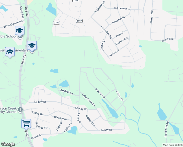 map of restaurants, bars, coffee shops, grocery stores, and more near 1375 Rainey Drive in Spring Lake