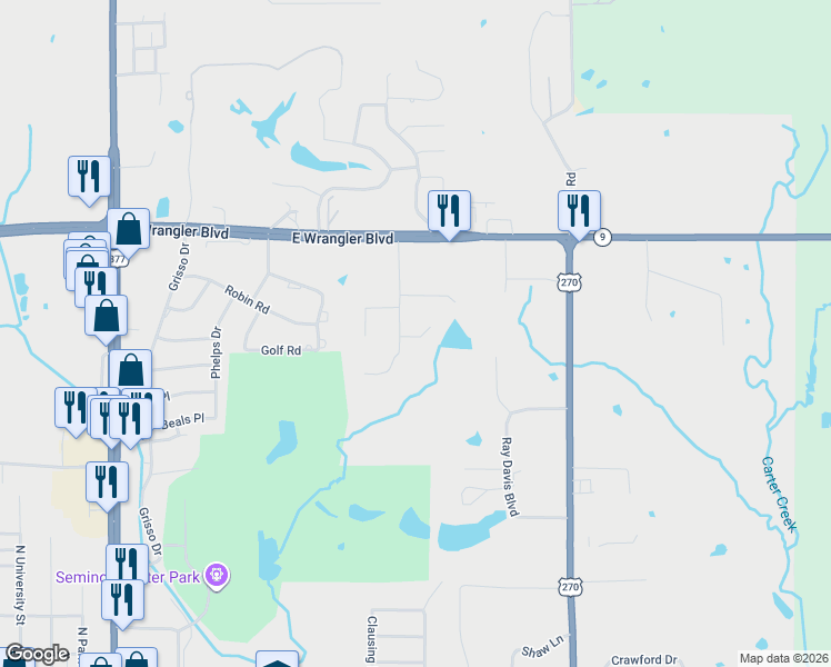 map of restaurants, bars, coffee shops, grocery stores, and more near 2022 Lakewood Drive in Seminole