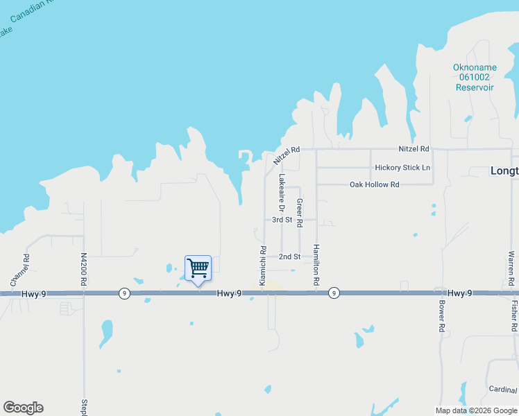 map of restaurants, bars, coffee shops, grocery stores, and more near 296 Kiamichi Road in Eufaula