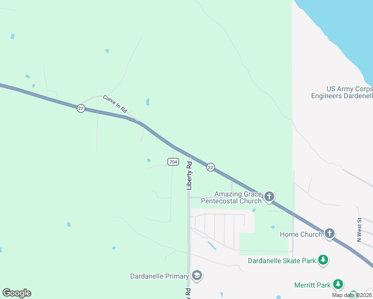 map of restaurants, bars, coffee shops, grocery stores, and more near 12250 Arkansas 22 in Dardanelle