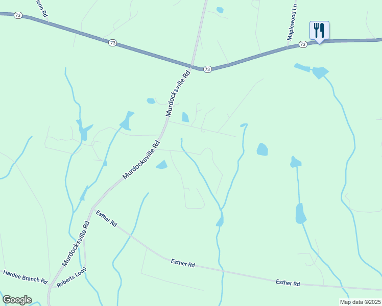 map of restaurants, bars, coffee shops, grocery stores, and more near Bluebird Trail in Moore County
