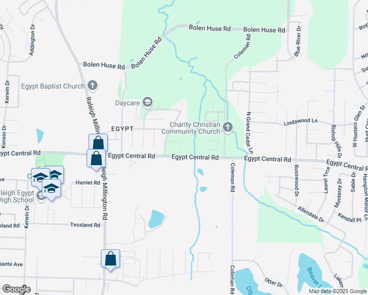 map of restaurants, bars, coffee shops, grocery stores, and more near 4350 Egyptian Cove in Memphis