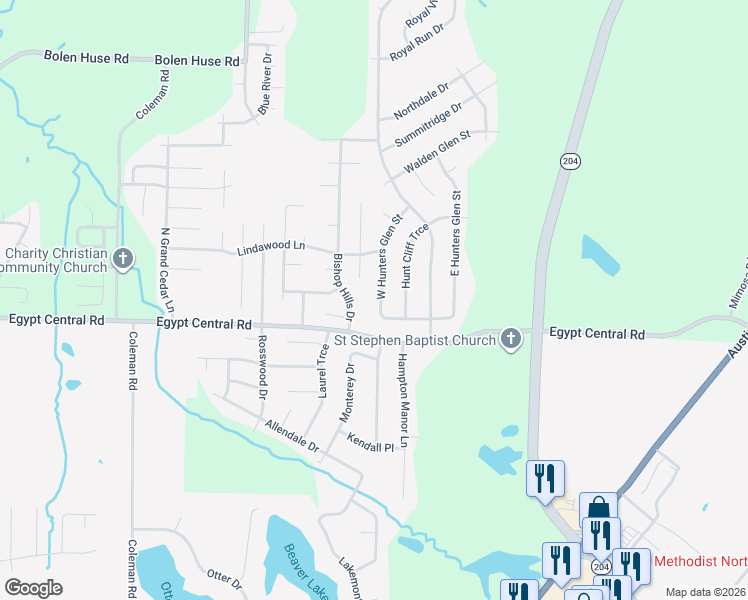 map of restaurants, bars, coffee shops, grocery stores, and more near 4337 West Hunters Glen Street in Memphis