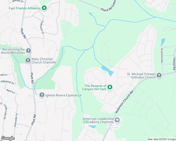 map of restaurants, bars, coffee shops, grocery stores, and more near 7408 Cuddington Drive in Charlotte