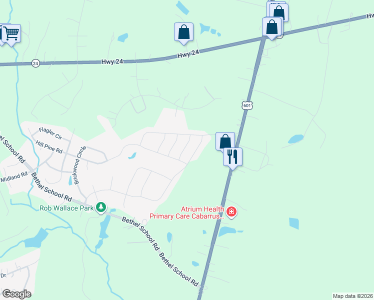 map of restaurants, bars, coffee shops, grocery stores, and more near 12538 Garron road in Midland