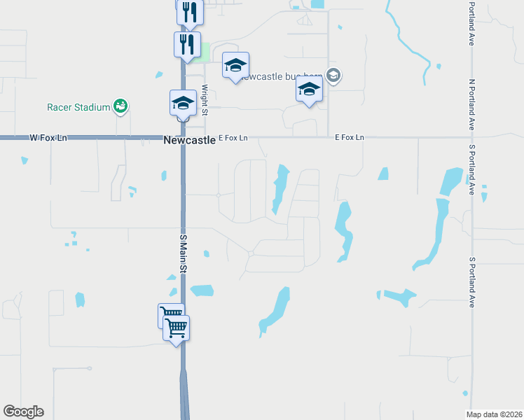 map of restaurants, bars, coffee shops, grocery stores, and more near 316 Karlee Lane in Newcastle