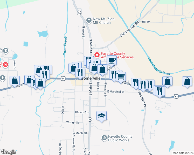 map of restaurants, bars, coffee shops, grocery stores, and more near 16815 U.S. 64 in Somerville